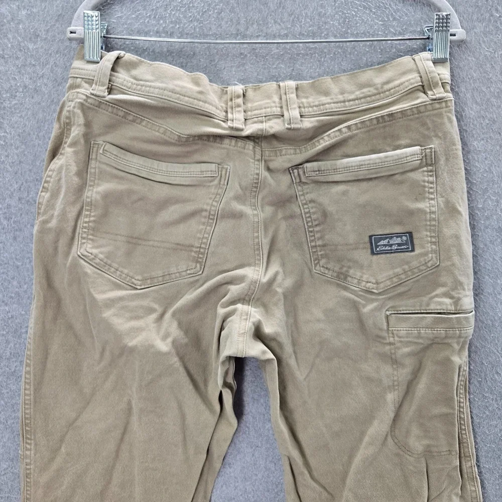 Eddie Bauer Men Pants 32x30 Beige Chino Canvas Stretch Outdoor Hiking‎ Relaxed